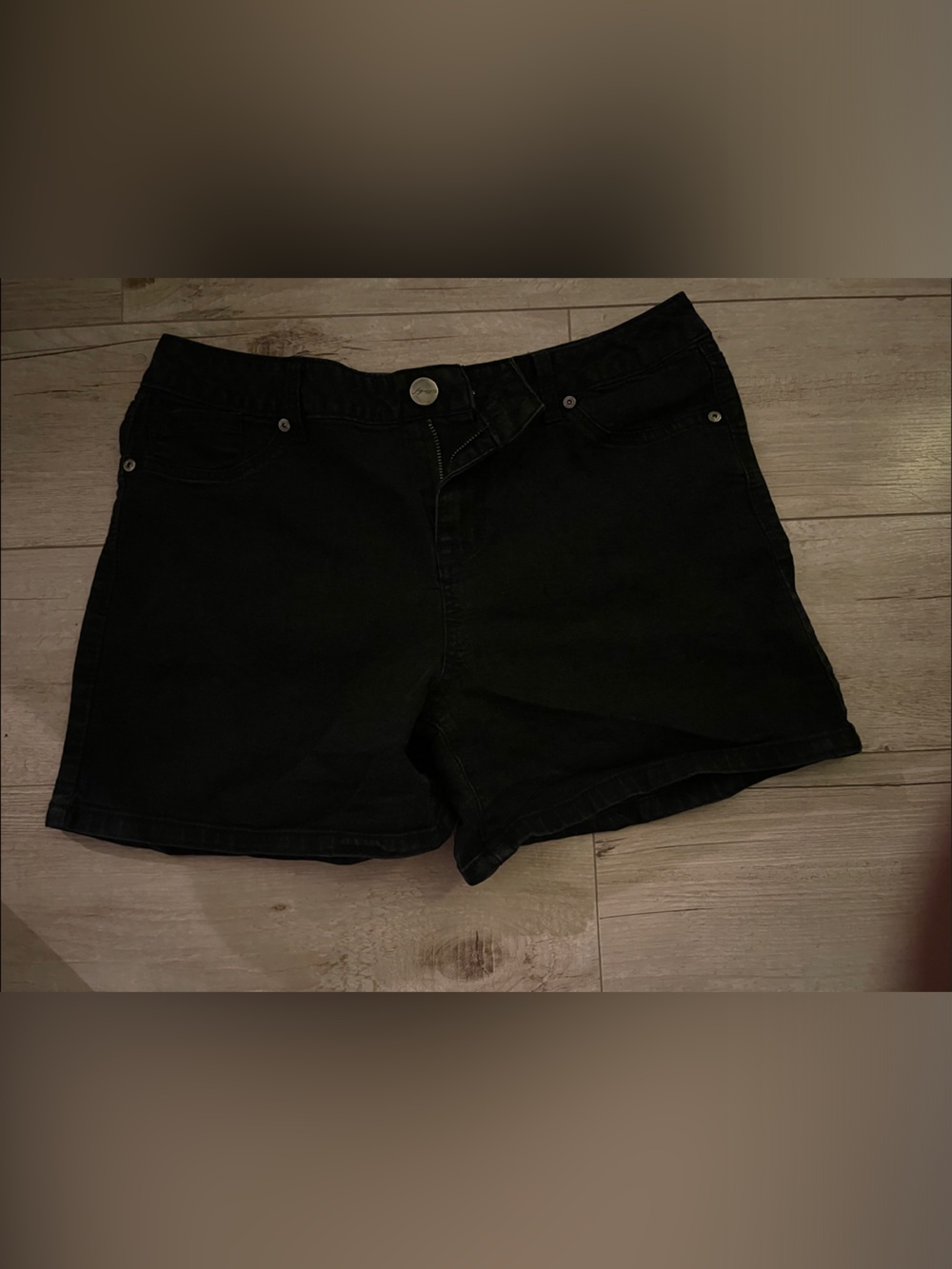 Women's Black Denim Jean Shorts - Casual Mid-Rise Style